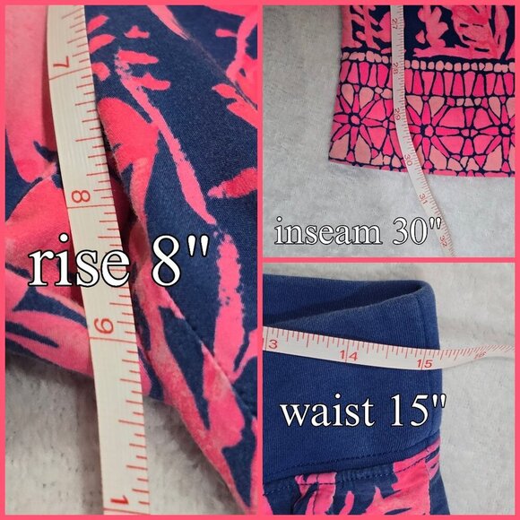 Lilly Pulitzer ✦ Seaside Beach Pants ✦ Pink Navy Blue Tropical Print Rayon S - Picture 14 of 14